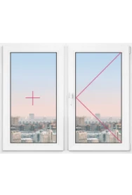 Двухстворчатое окно Rehau Thermo 1500x1000 - фото - 1