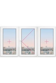 Трехстворчатое окно Rehau Thermo 1900x1900 - фото - 1