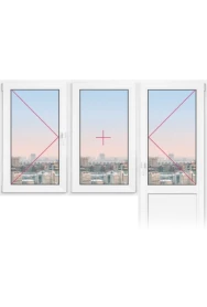 Балконный блок Rehau Thermo 2100x2100 - фото - 1